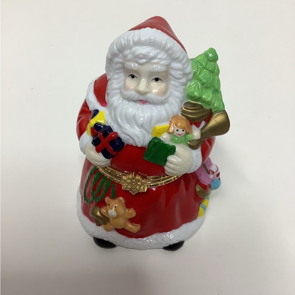 Santa Porcelain Trinket Box Christmas Forevers Prosperity Tree International